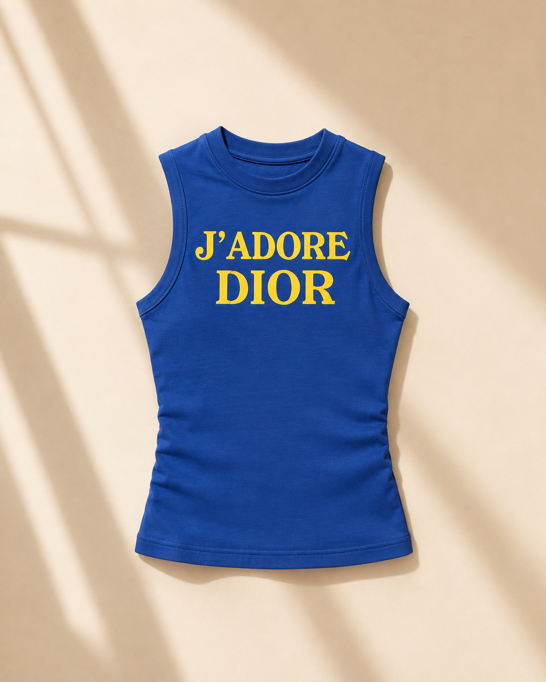Romy Racer Neck Vest Top in Dark Blue