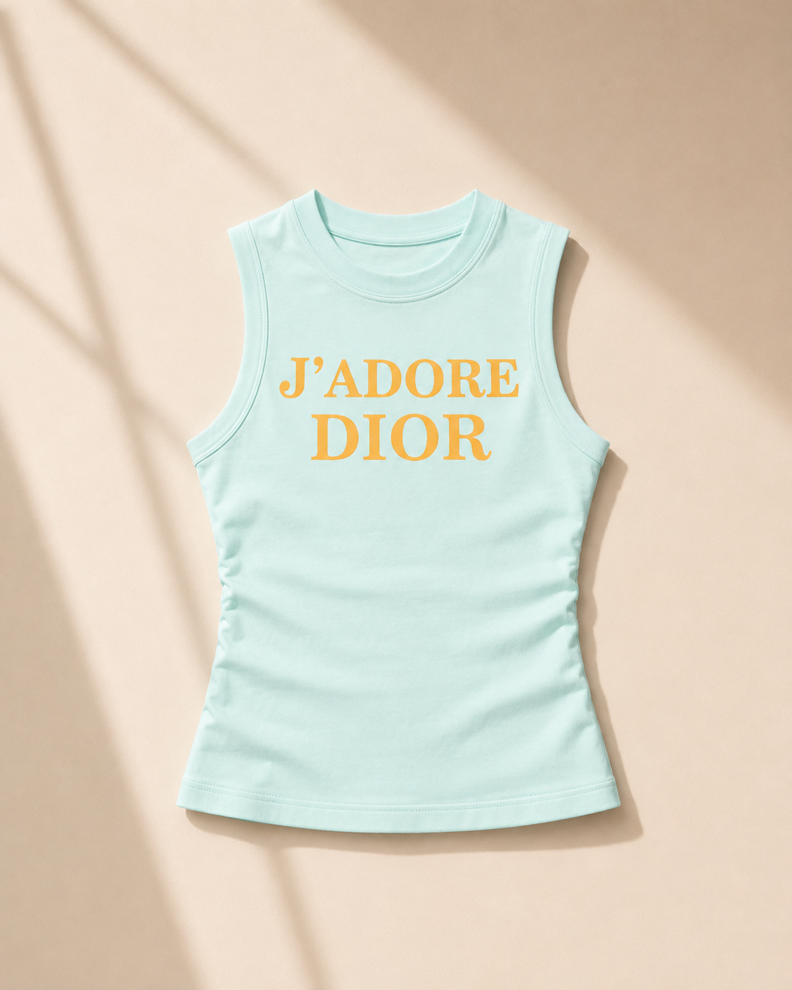Romy Racer Neck Vest Top in Turquoise