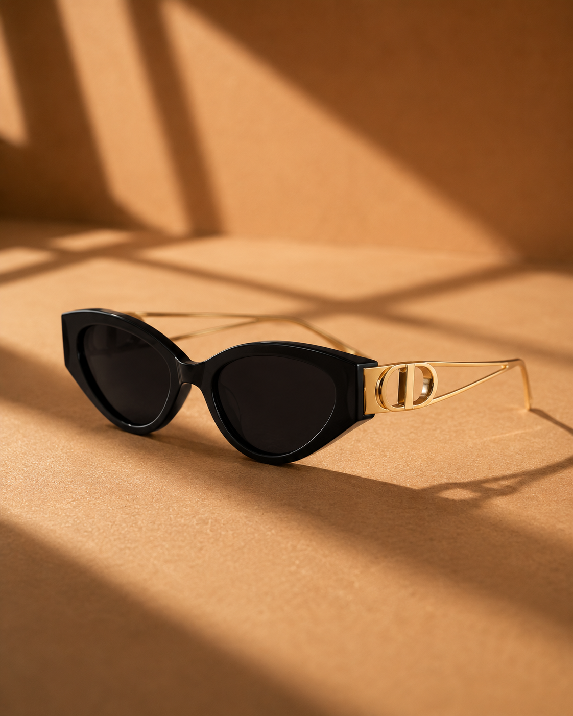 Cleo Cut Out Cat Eye Sunglasses in Black