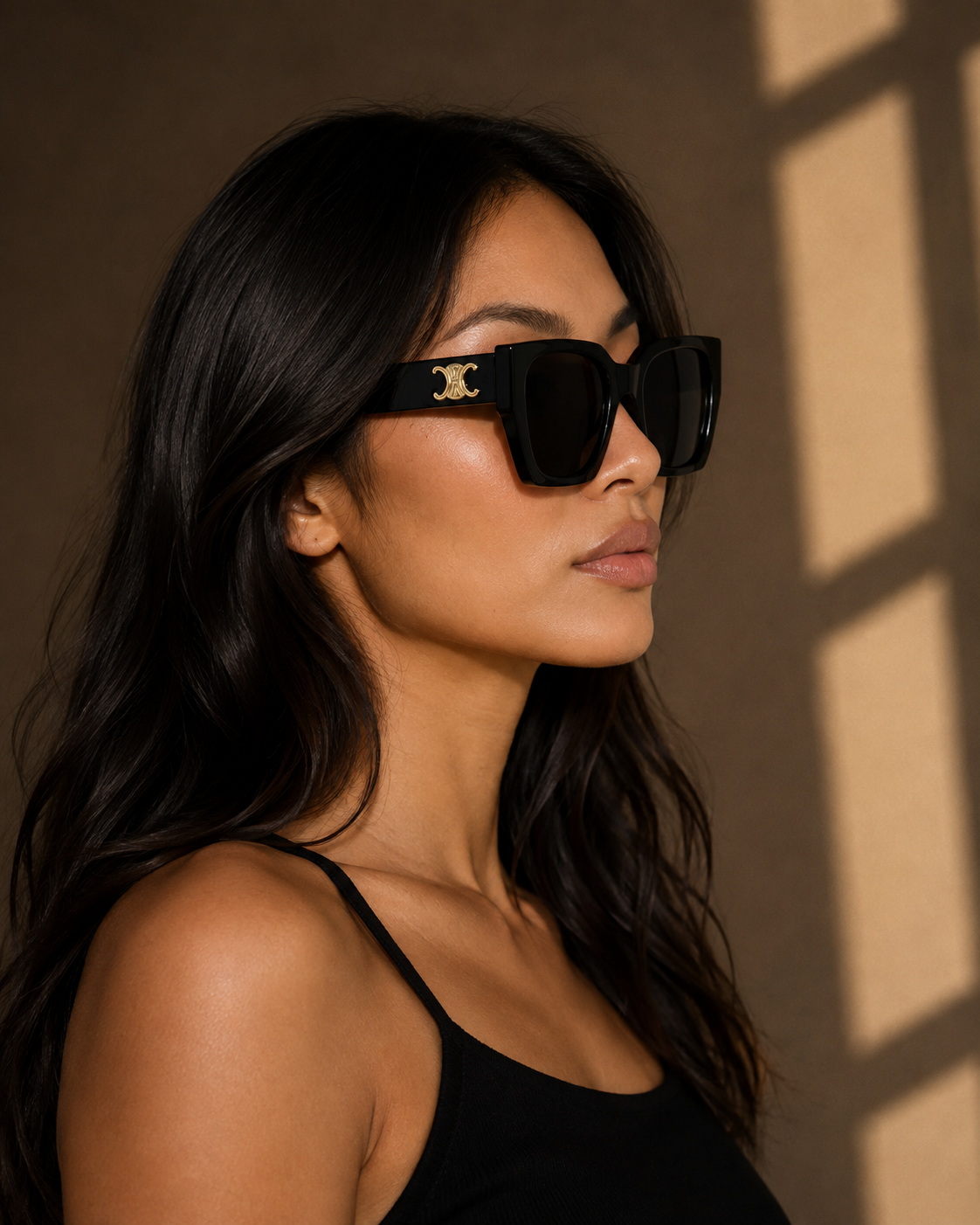 Kira Chunky Cat Eye Sunglasses in Black