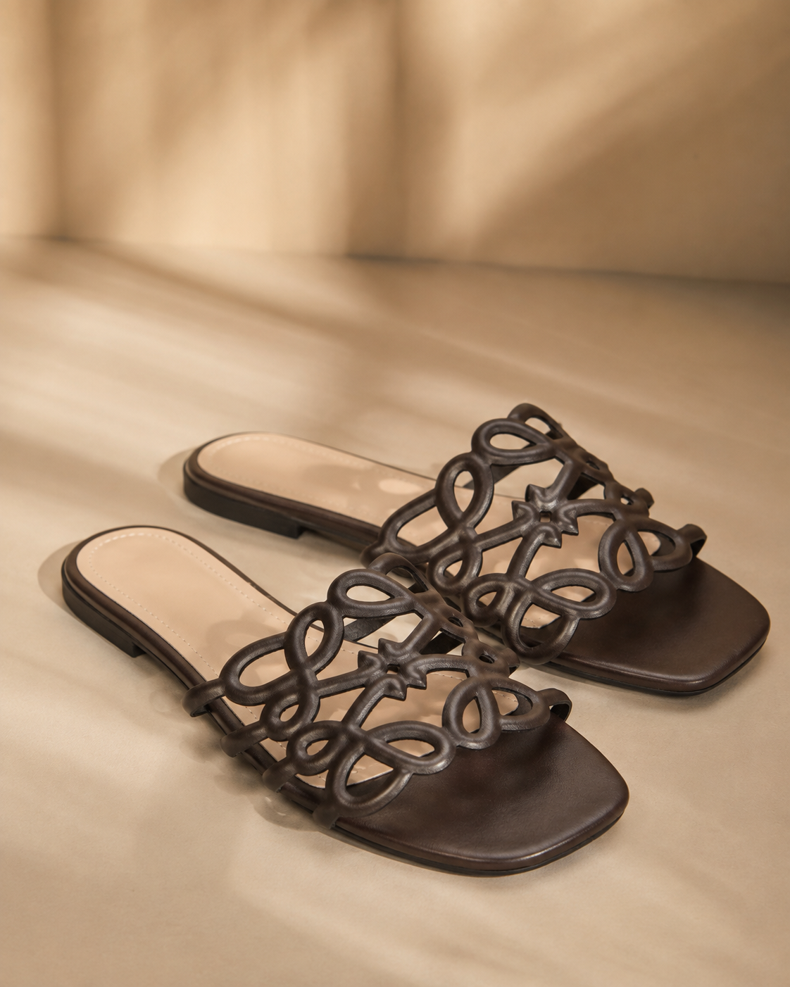 Orla Logo Slider Sandals in Black