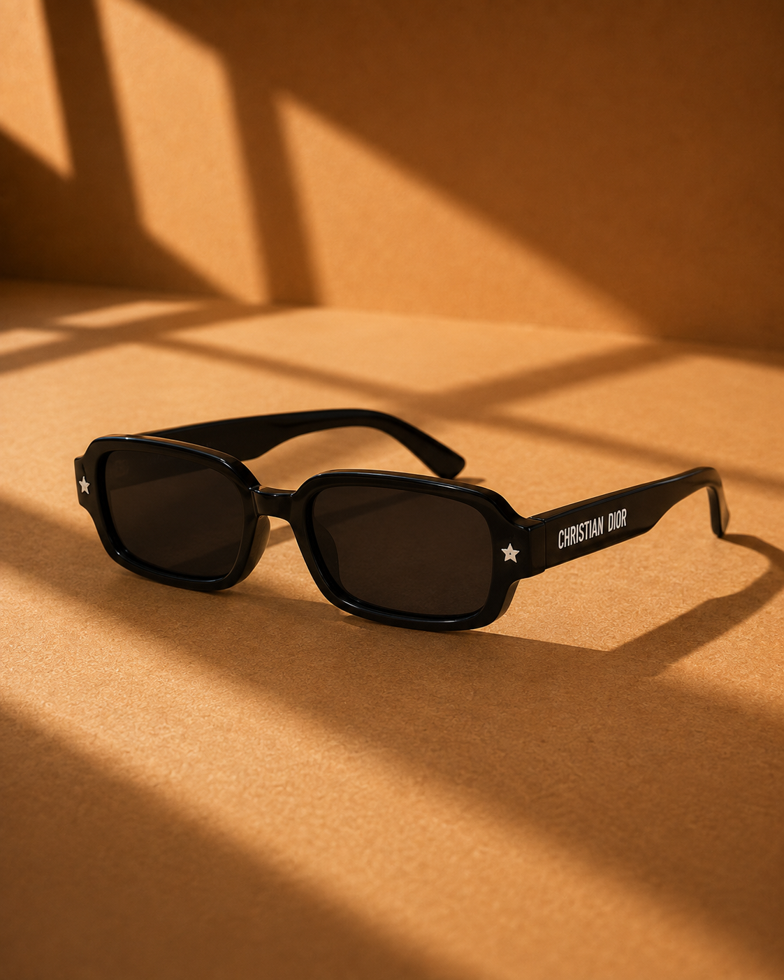 Blythe Rectangle Frame Sunglasses in Black
