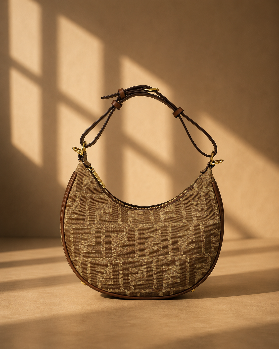 Lido Denim Shoulder Bag in Brown
