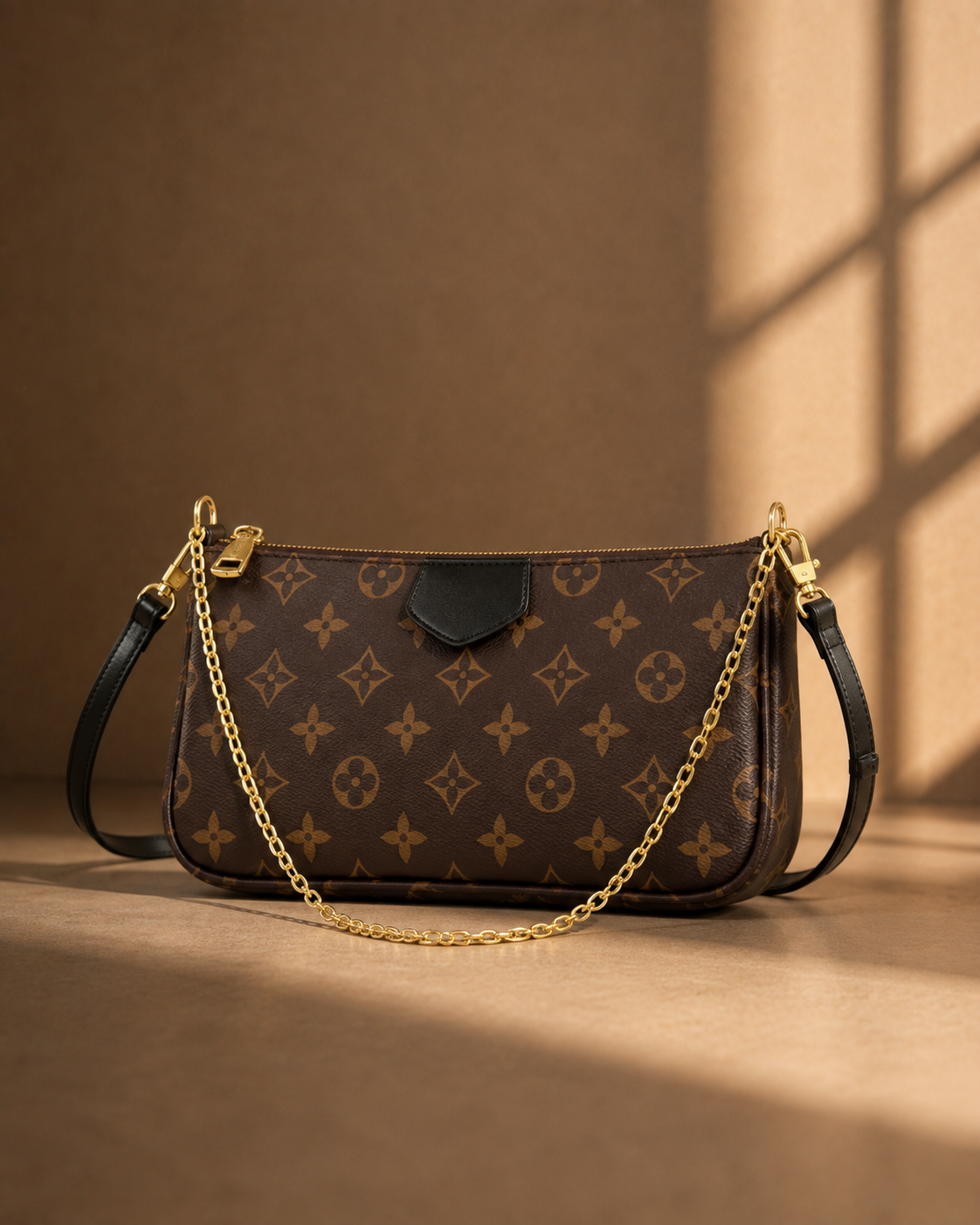 Havana Chain Strap Shoulder Bag in Brown and Black