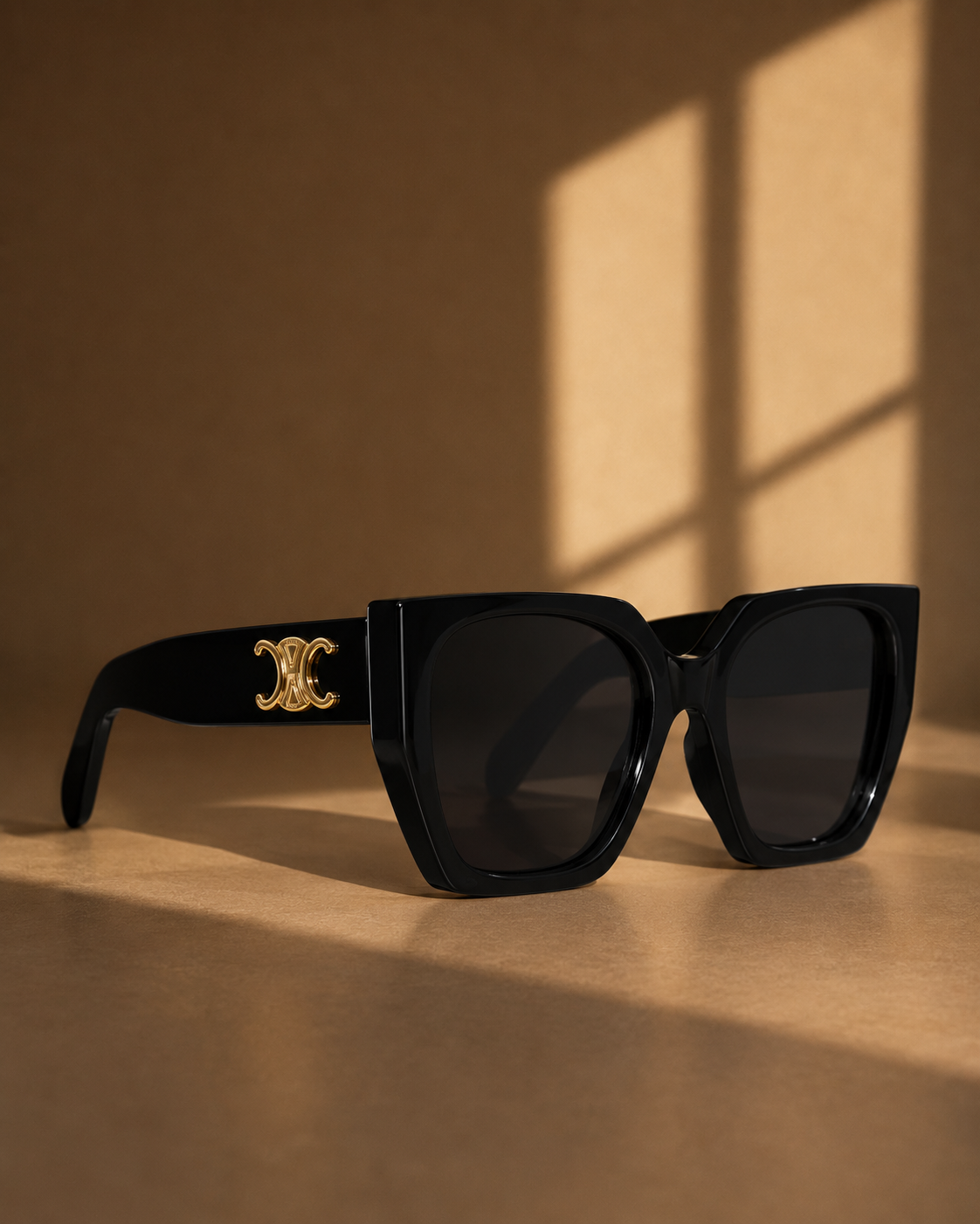 Kira Chunky Cat Eye Sunglasses in Black