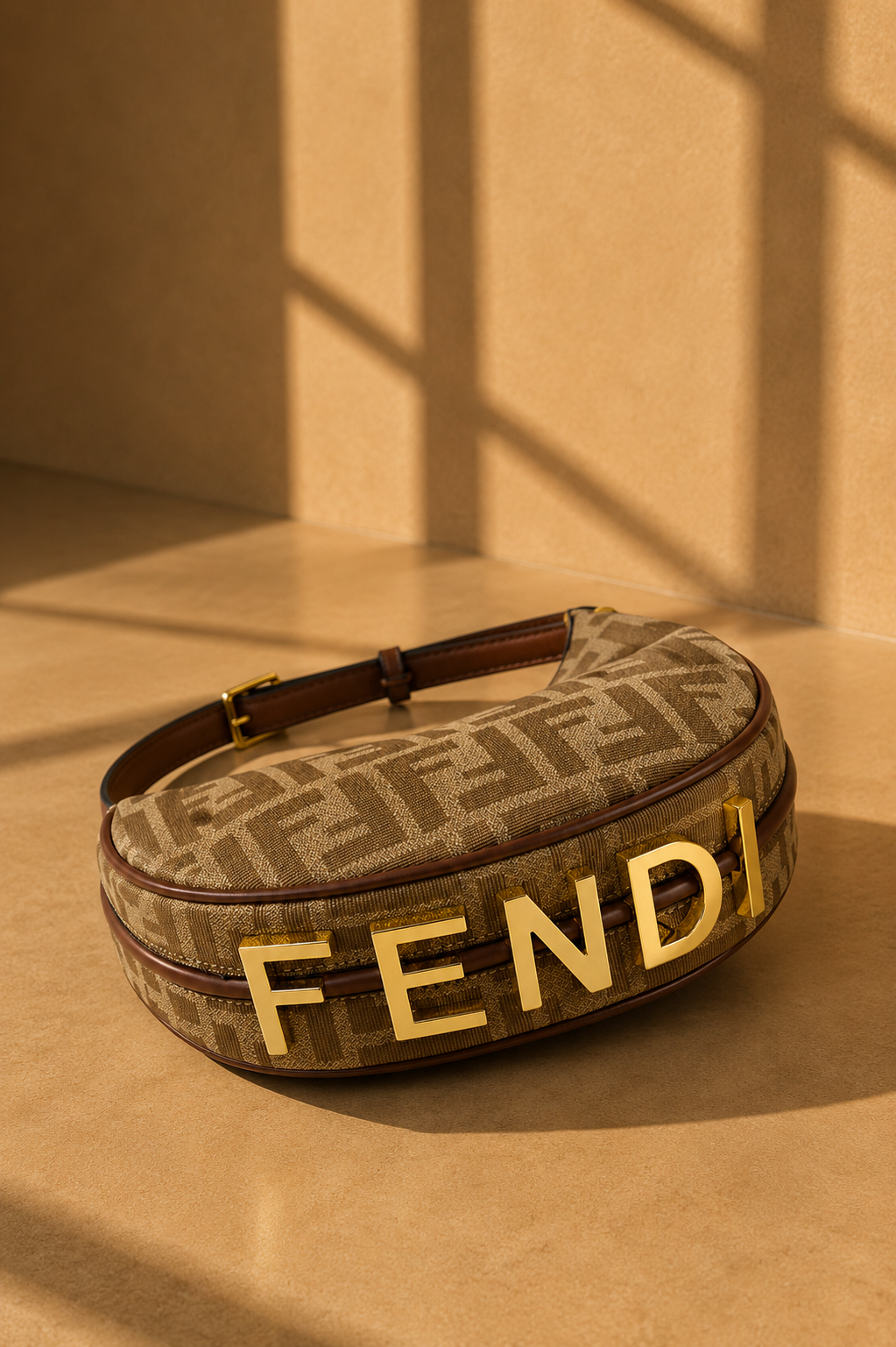 Lido Denim Shoulder Bag in Brown