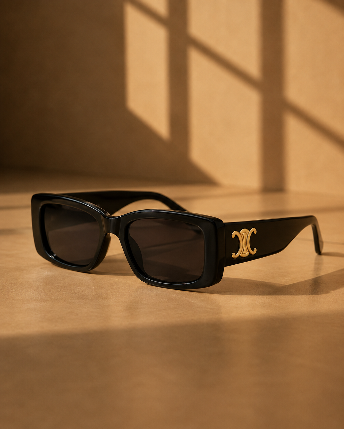 Nova Thick Frame Sunglasses in Black